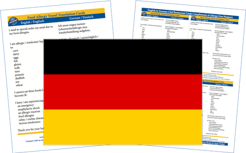 GlutenFree Passport Allergy Free Cards German / English Food Allergy Cards