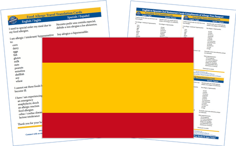 GlutenFree Passport Allergy Free Cards Spanish / English Food Allergy Cards