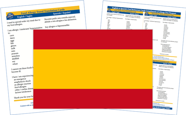 GlutenFree Passport Allergy Free Cards Spanish / English Food Allergy Cards