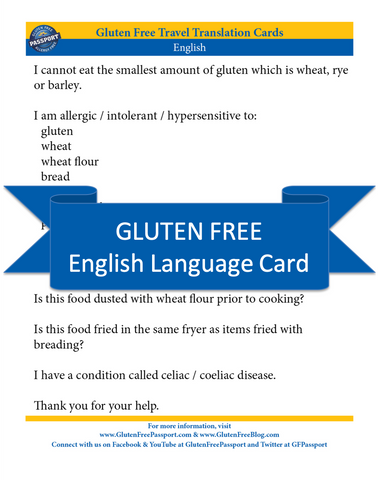 GlutenFree Passport Gluten Free Cards English Gluten Free Cards