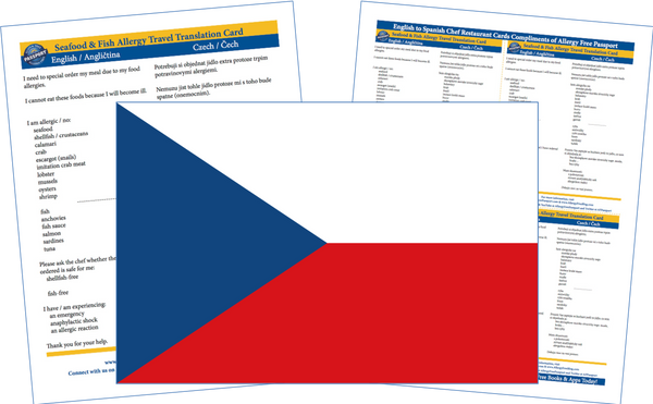 GlutenFree Passport Shellfish Free Cards Czech / English Shellfish Free Cards