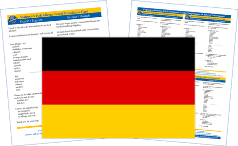 GlutenFree Passport Shellfish Free Cards German / English Shellfish Free Cards