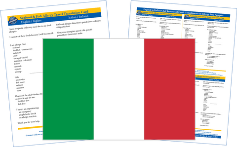 GlutenFree Passport Shellfish Free Cards Italian / English Shellfish Free Cards