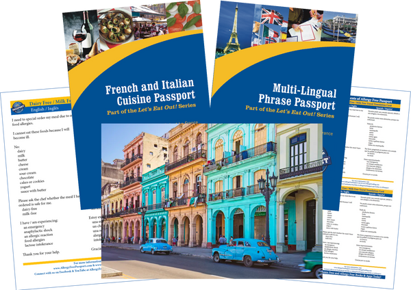 GlutenFree Passport Travel Paks (Paper) Cuba Milk Allergy Travel Bundle (PAPER)