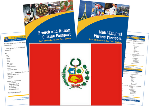 GlutenFree Passport Travel Paks (Paper) Peru Milk Allergy Travel Kit (PAPER)