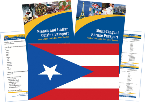 GlutenFree Passport Travel Paks (Paper) Puerto Rico Food Allergy Travel Kit (PAPER)