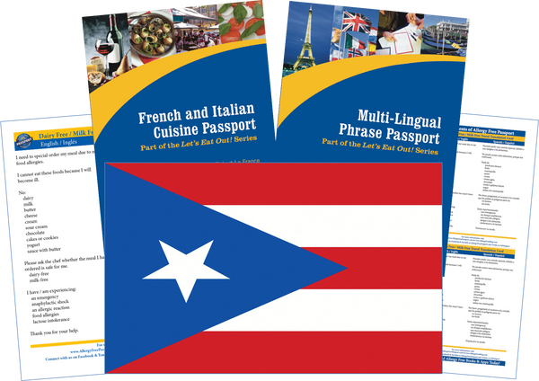 GlutenFree Passport Travel Paks (Paper) Puerto Rico Milk Allergy Travel Kit (PAPER)
